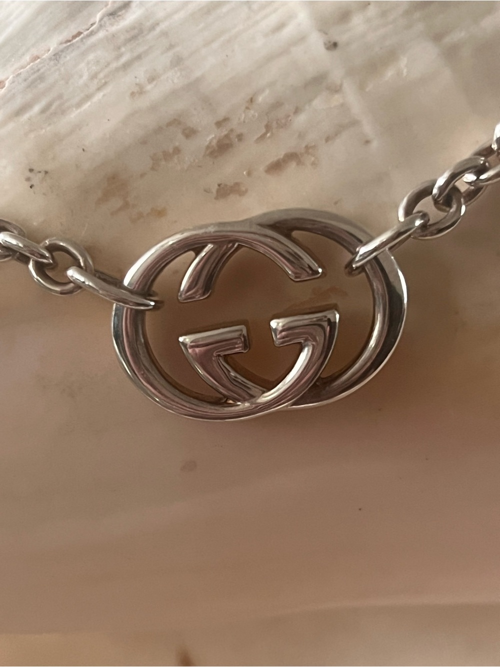 Gucci .925 Silver Interlocking GG Chain Necklace